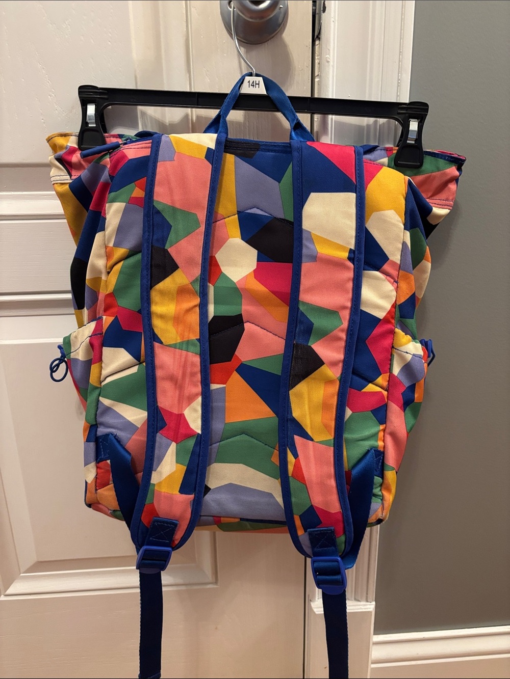 Colorful Geometric Canvas Backpack - Multicolor - Picture 2 of 12